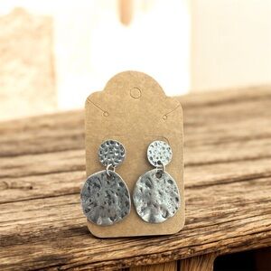Silver Hammered Earrings